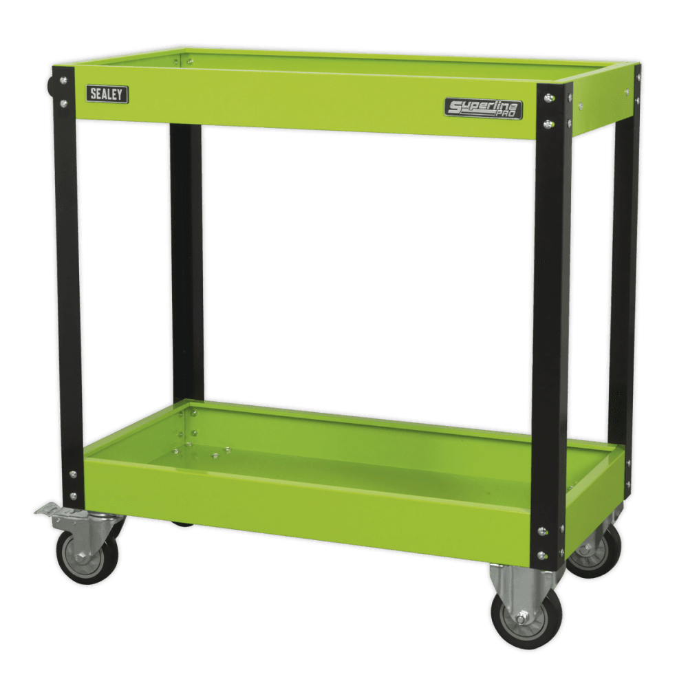 Sealey Workshop Trolley 2-Level Heavy-Duty - Hi-Vis Green Model No- CX109HV