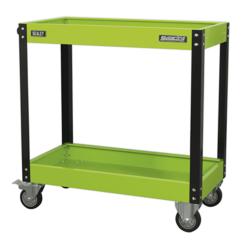 Sealey Workshop Trolley 2-Level Heavy-Duty - Hi-Vis Green Model No- CX109HV