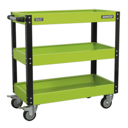 Sealey Workshop Trolley 3-Level Heavy-Duty - Hi-Vis Green Model No- CX110HV