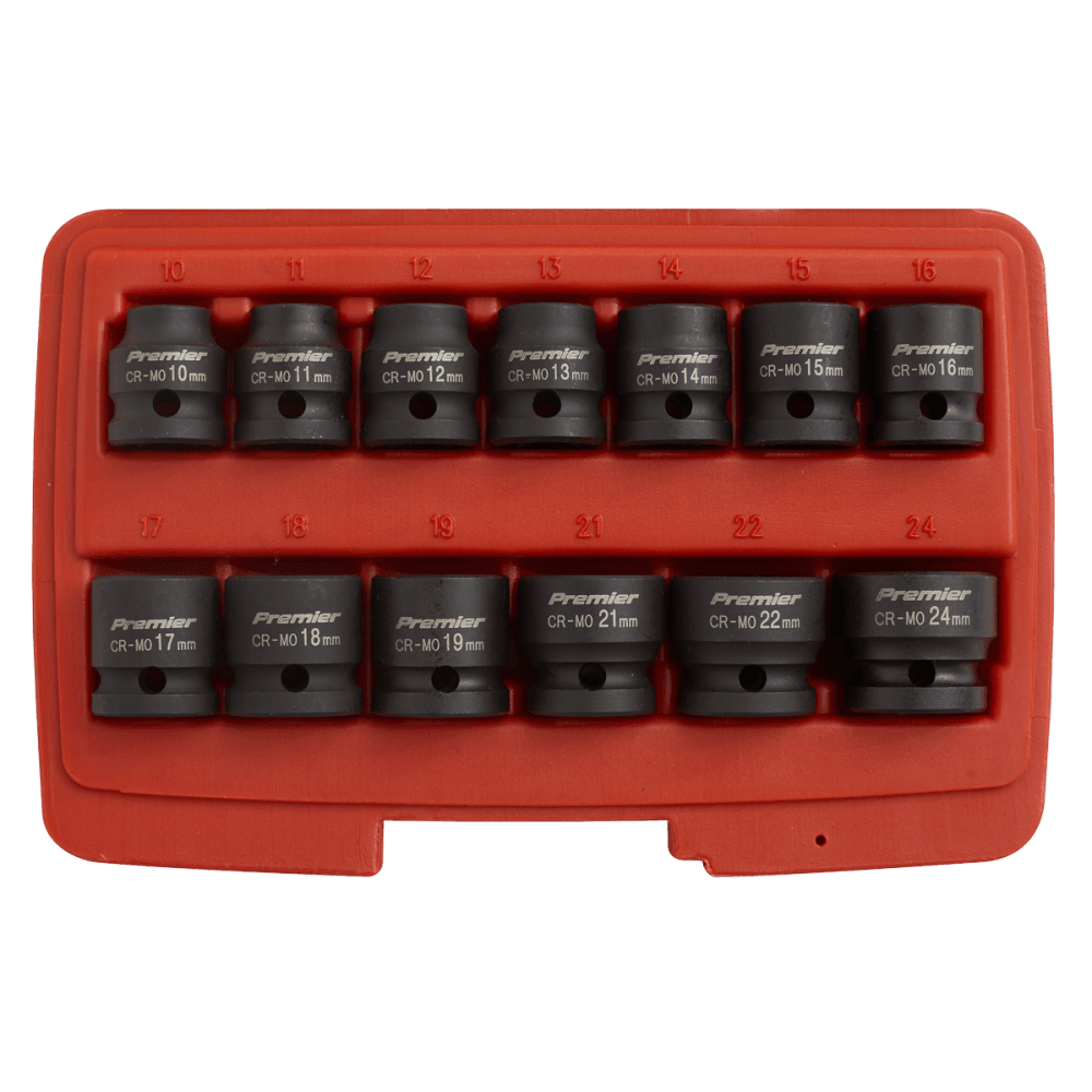 Sealey Impact Socket Set 13pc 1/2"Sq Drive Low Profile Metric Model No- AK5613LP
