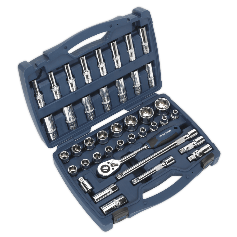 Sealey Socket Set 41pc 1/2"Sq Drive 6pt WallDrive, Metric Model No- AK8993