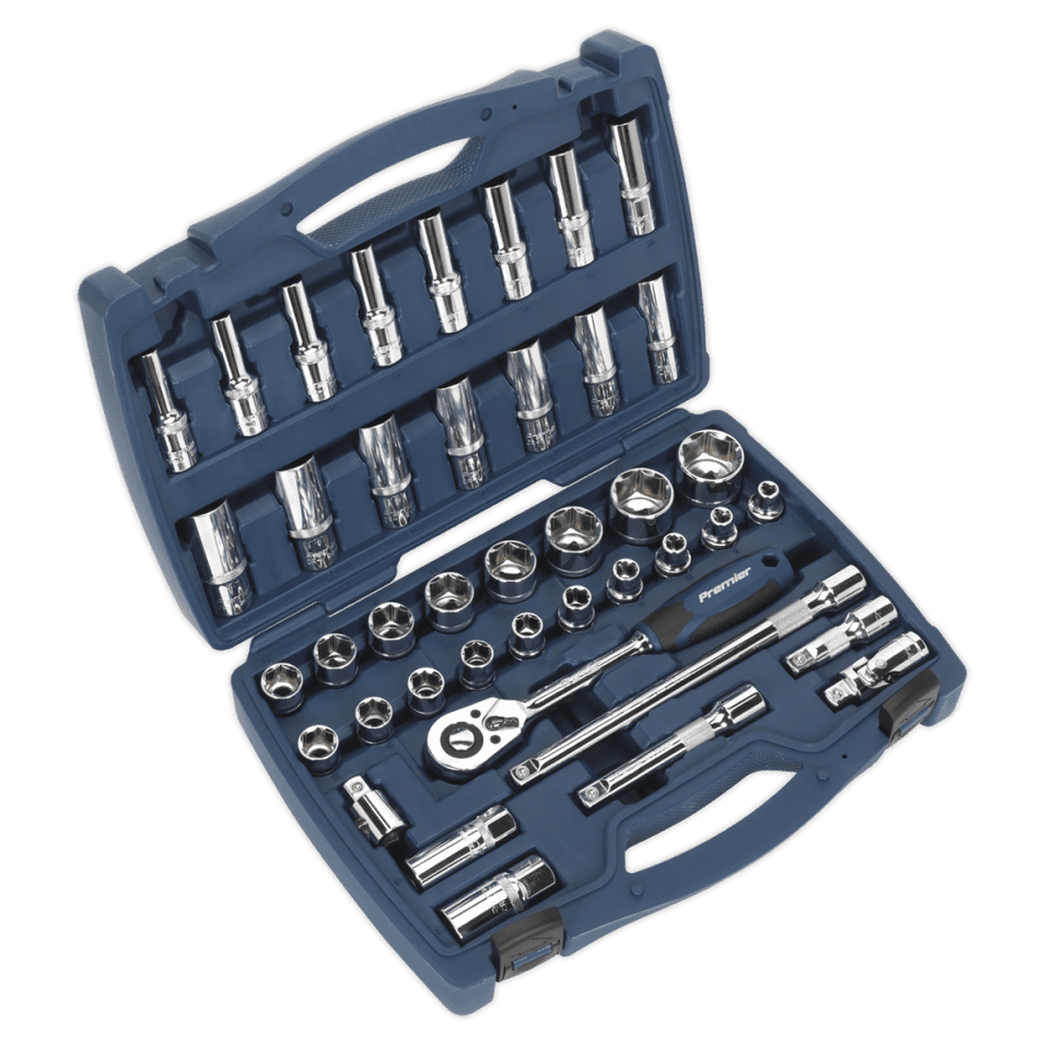 Sealey Socket Set 41pc 1/2"Sq Drive 6pt WallDrive, Metric Model No- AK8993