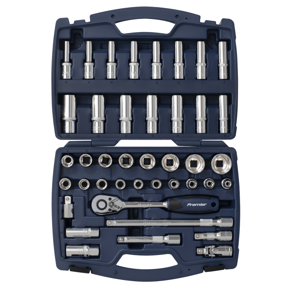 Sealey Socket Set 41pc 1/2"Sq Drive 6pt WallDrive, Metric Model No- AK8993