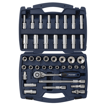 Sealey Socket Set 41pc 1/2"Sq Drive 6pt WallDrive, Metric Model No- AK8993