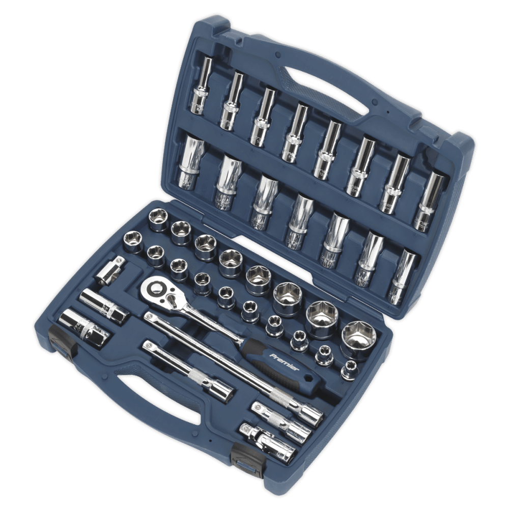 Sealey Socket Set 41pc 1/2"Sq Drive 6pt WallDrive, Metric Model No- AK8993
