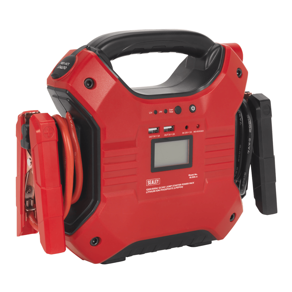 Sealey Jump Starter Power Pack Lithium Iron Phosphate (LiFePo4) 12/24V 1200/600 Peak Amps Model No- SL32S