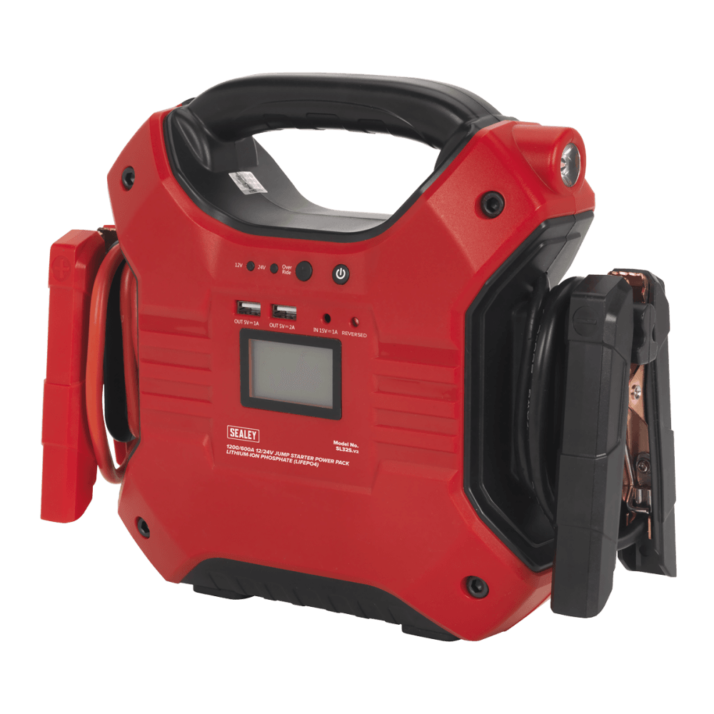 Sealey Jump Starter Power Pack Lithium Iron Phosphate (LiFePo4) 12/24V 1200/600 Peak Amps Model No- SL32S