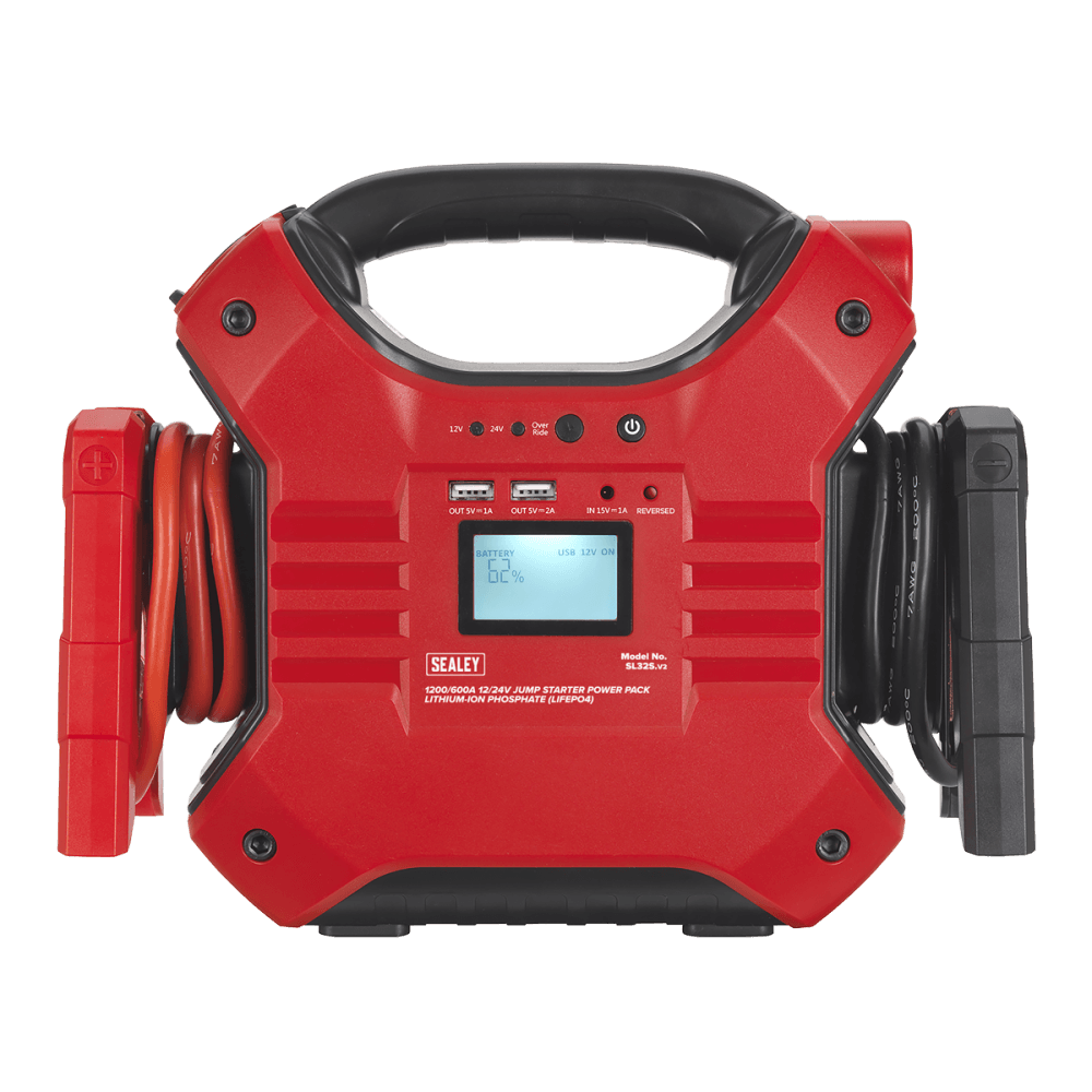 Sealey Jump Starter Power Pack Lithium Iron Phosphate (LiFePo4) 12/24V 1200/600 Peak Amps Model No- SL32S