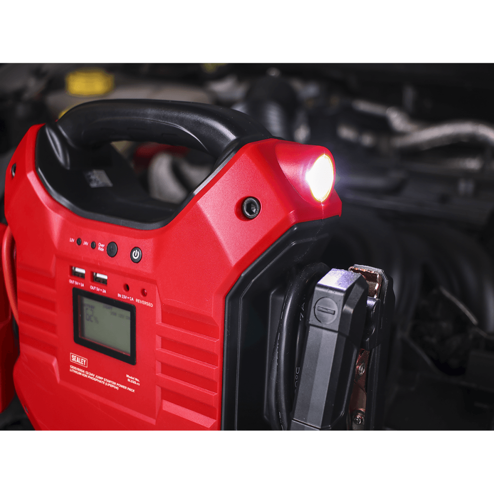 Sealey Jump Starter Power Pack Lithium Iron Phosphate (LiFePo4) 12/24V 1200/600 Peak Amps Model No- SL32S