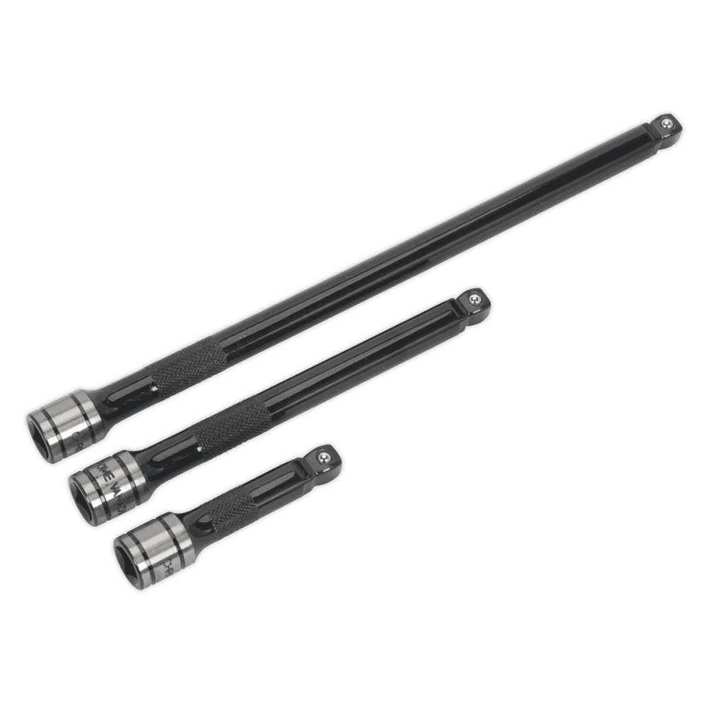Sealey Wobble/Rigid Extension Bar Set 3pc 3/8"Sq Drive Black Series Model No- AK7691