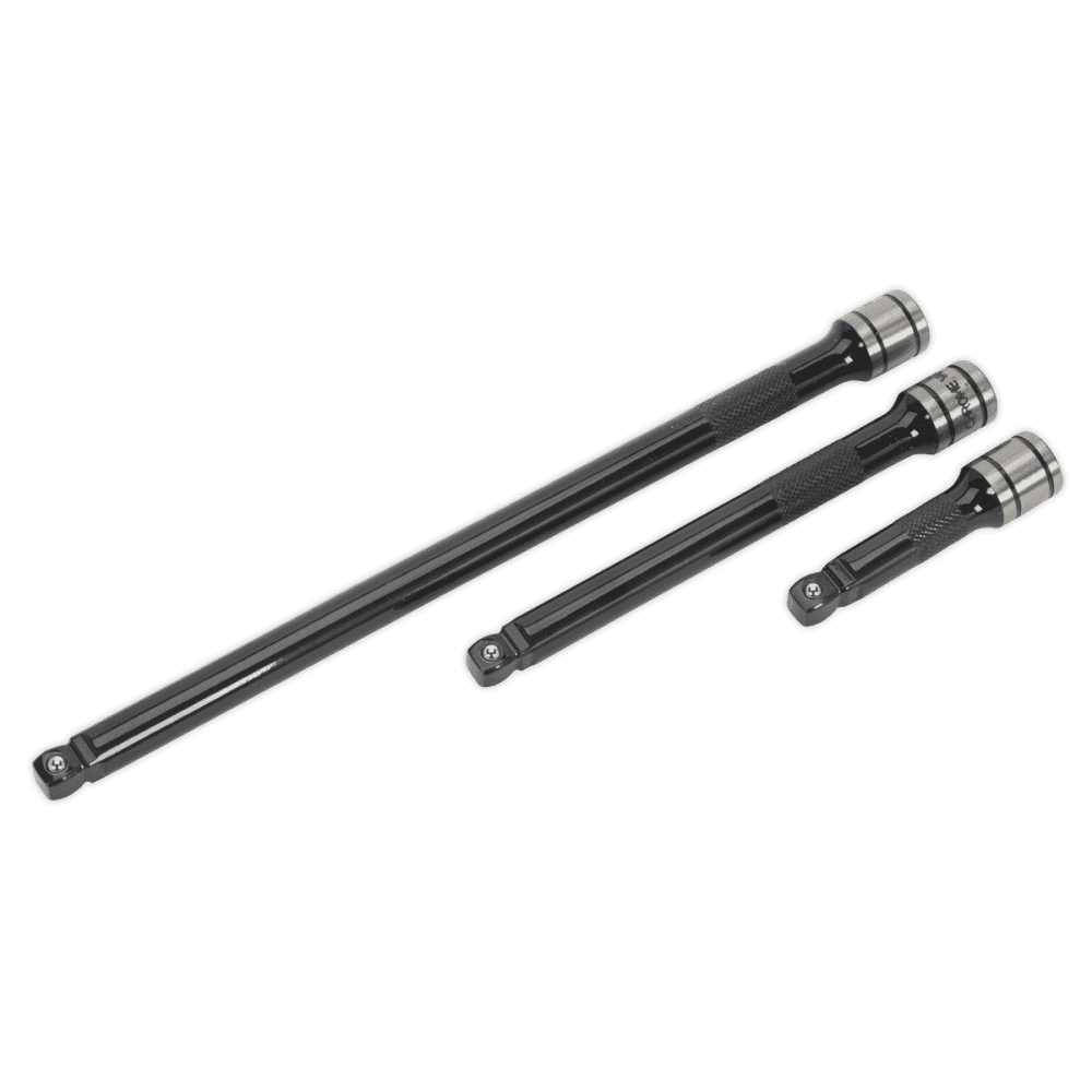 Sealey Wobble/Rigid Extension Bar Set 3pc 3/8"Sq Drive Black Series Model No- AK7691