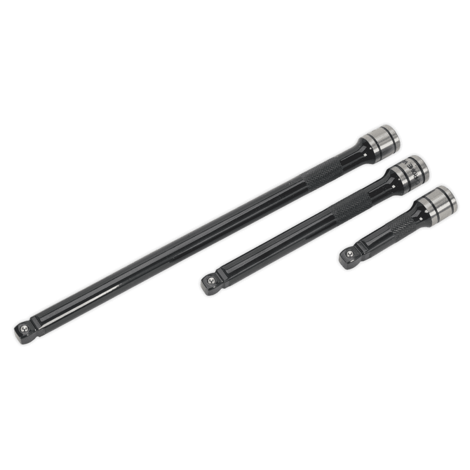 Sealey Wobble/Rigid Extension Bar Set 3pc 3/8"Sq Drive Black Series Model No- AK7691