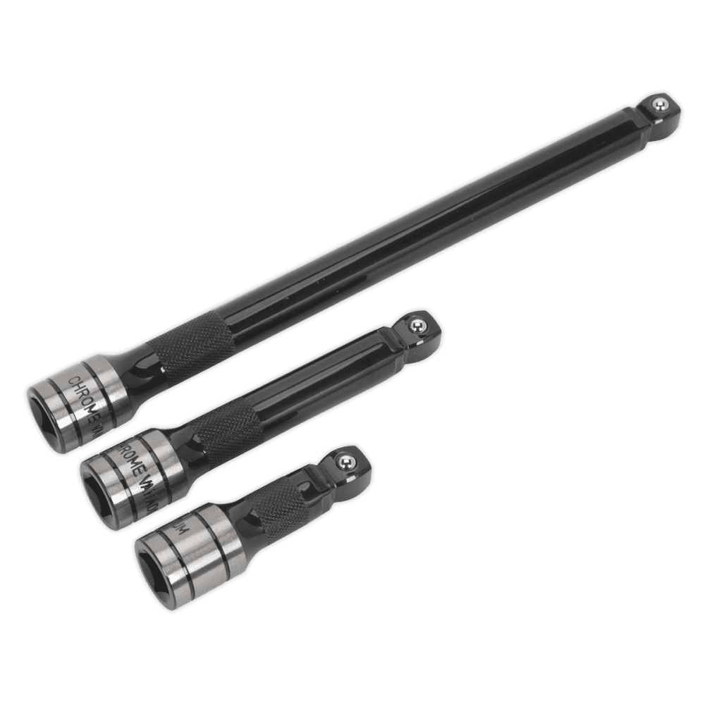 Sealey Wobble/Rigid Extension Bar Set 3pc 1/2"Sq Drive Black Series Model No- AK7692