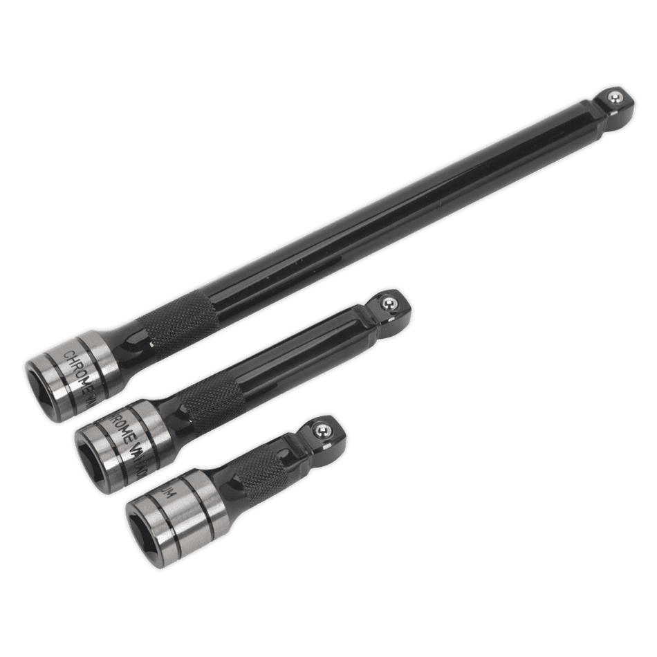 Sealey Wobble/Rigid Extension Bar Set 3pc 1/2"Sq Drive Black Series Model No- AK7692