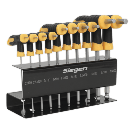 Siegen Ball-End Hex Key Set 10pc T-Handle Metric Model No- S01150