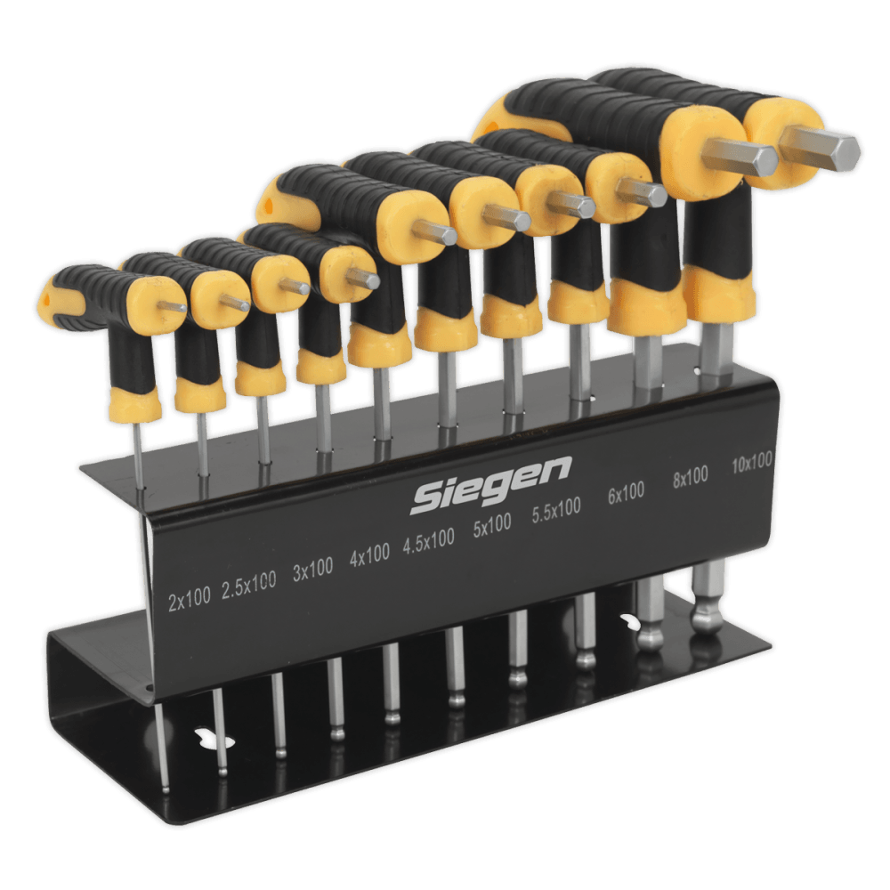 Siegen Ball-End Hex Key Set 10pc T-Handle Metric Model No- S01150