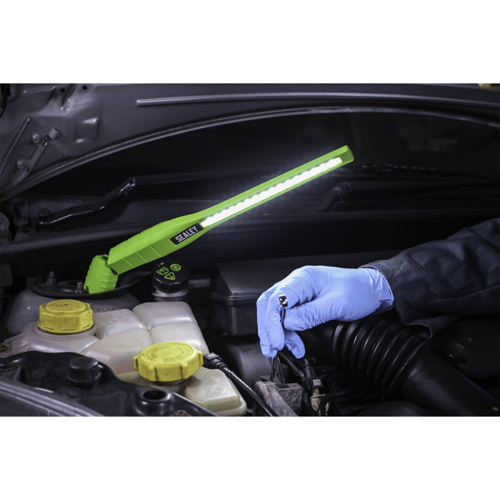 Sealey Rechargeable 360Ã‡Ã· Slim Inspection Lamp 16 SMD LED + 1W LED Green Lithium-ion Model No- LED3604G
