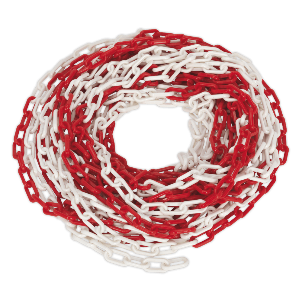 Sealey Safety Chain Red/White 25mtr x 6mm Model No- HSC25M