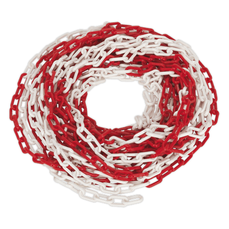 Sealey Safety Chain Red/White 25mtr x 6mm Model No- HSC25M