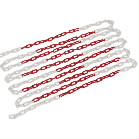 Sealey Safety Chain Red/White 25mtr x 6mm Model No- HSC25M
