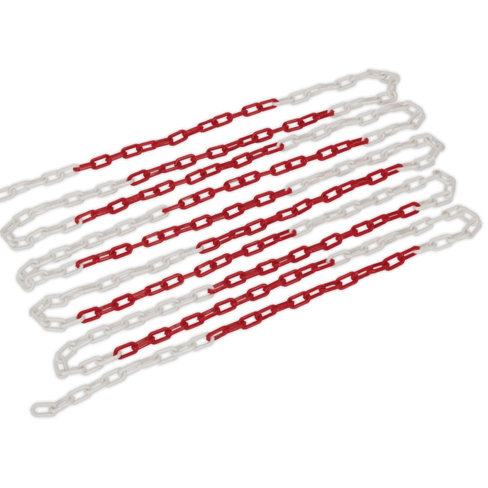 Sealey Safety Chain Red/White 25mtr x 6mm Model No- HSC25M