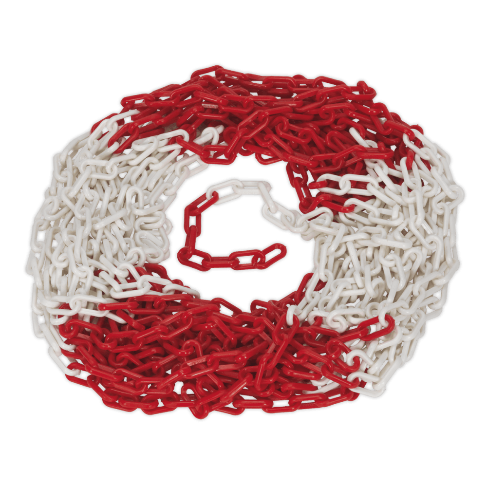 Sealey Safety Chain Red/White 25mtr x 6mm Model No- HSC25M