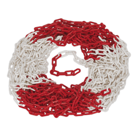 Sealey Safety Chain Red/White 25mtr x 6mm Model No- HSC25M