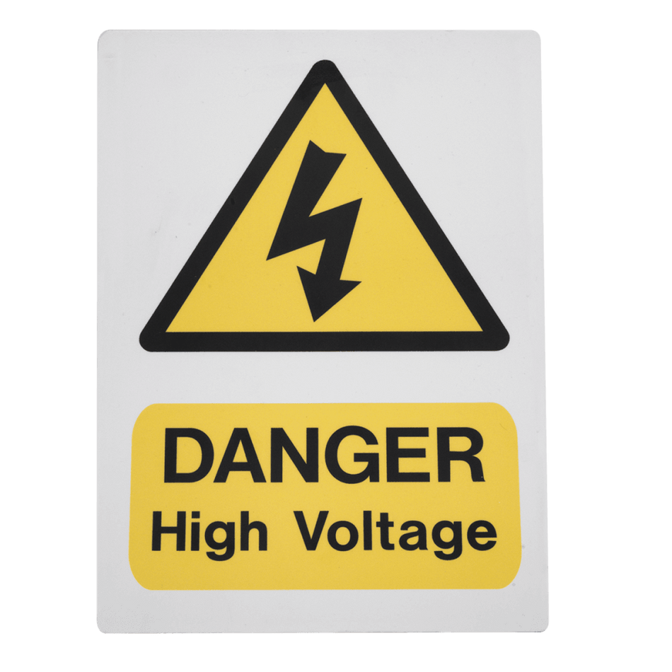 Sealey High Voltage Warning Sign 200 x 300mm Model No- HVSA4