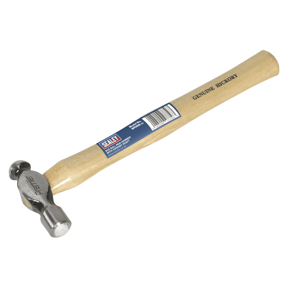 Sealey Ball Pein Hammer 8oz Hickory Shaft Model No-BPH08