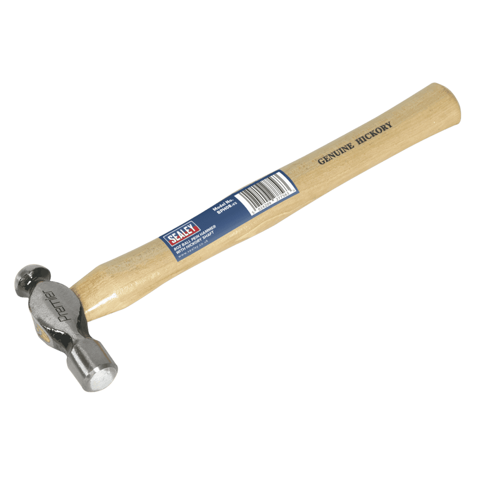 Sealey Ball Pein Hammer 8oz Hickory Shaft Model No-BPH08