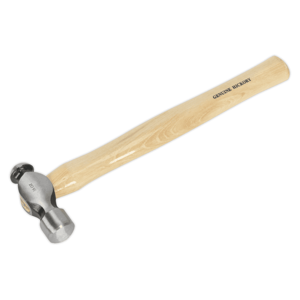 Sealey Ball Pein Hammer 1lb Hickory Shaft Model No-BPH16