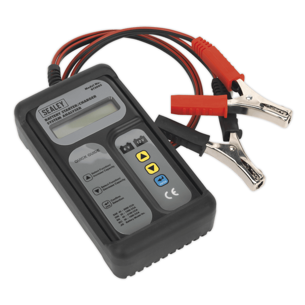 Sealey Digital Battery & Alternator Tester 6-12V Battery 6, 12, 24V Alternator Model No-BT2002