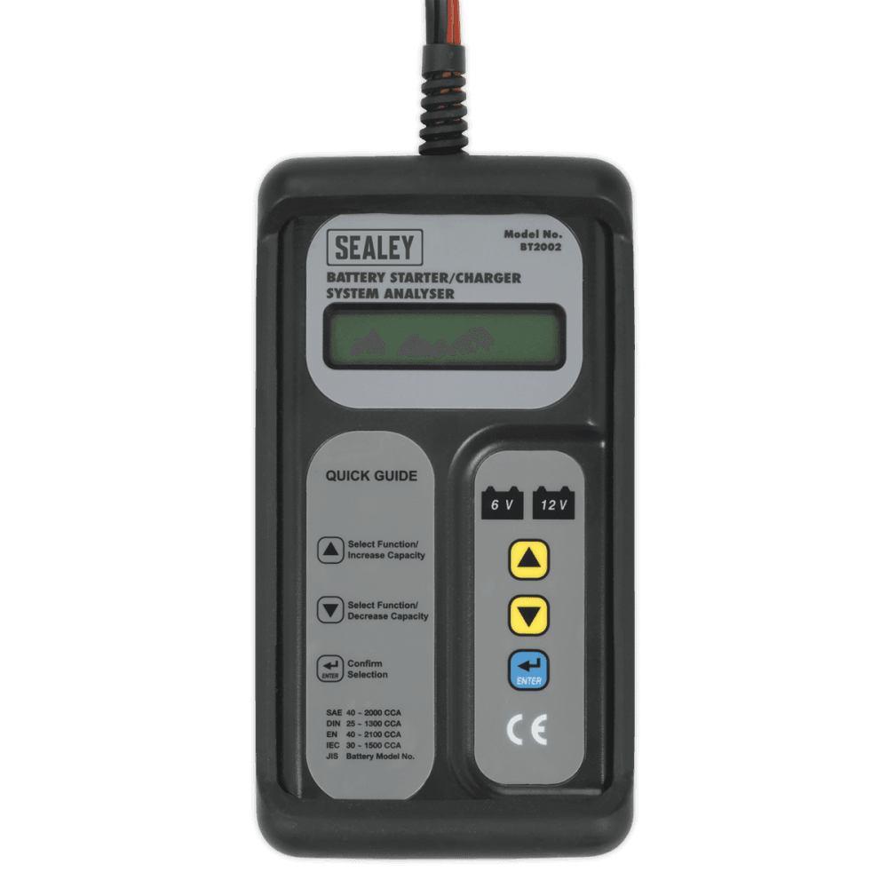 Sealey Digital Battery & Alternator Tester 6-12V Battery 6, 12, 24V Alternator Model No-BT2002