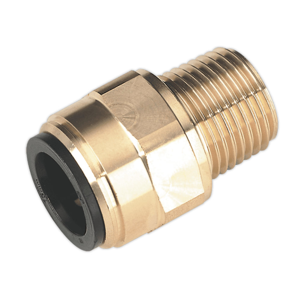 Sealey 15mm x 1/2"BSPT Brass Straight Adaptor Model No-CAS15BSA