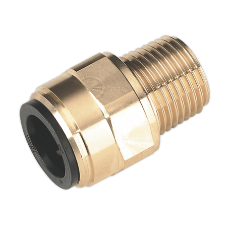 Sealey 15mm x 1/2"BSPT Brass Straight Adaptor Model No-CAS15BSA