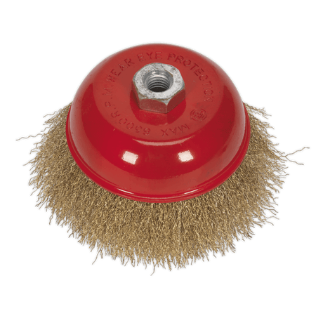 Sealey Brassed Steel Cup Brush 125mm M14 x 2mm Model No-CBC125
