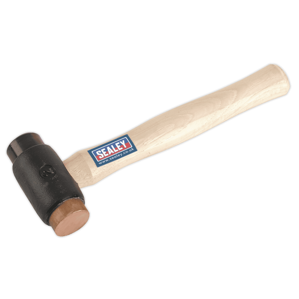 Sealey Copper/Rawhide Faced Hammer 2.25lb Hickory Shaft Model No-CRF25