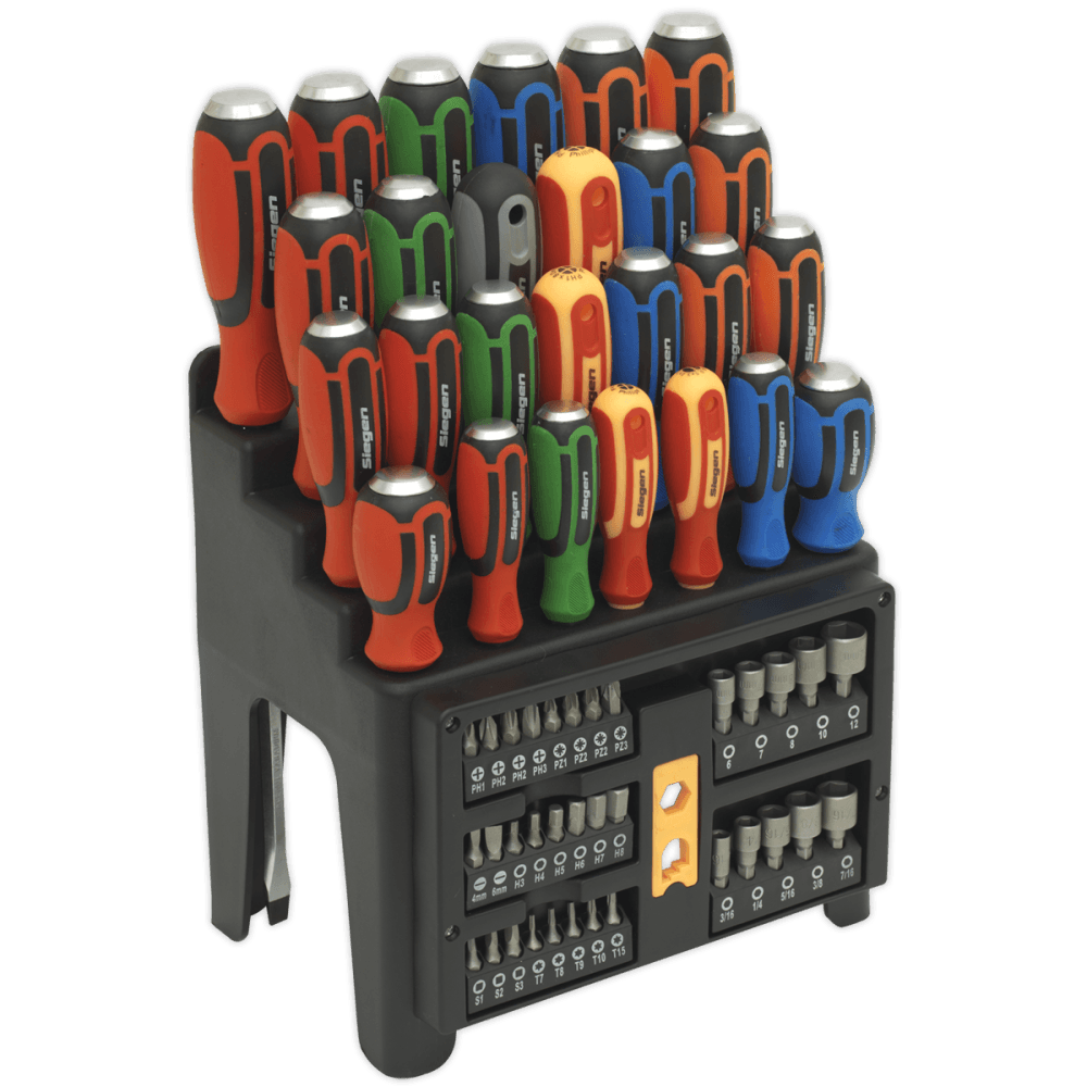 Siegen Hammer-Thru Screwdriver, Bit & Nut Driver Set 61pc Model No- S01153