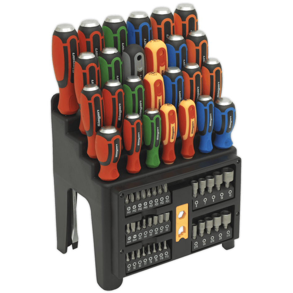 Siegen Hammer-Thru Screwdriver, Bit & Nut Driver Set 61pc Model No- S01153