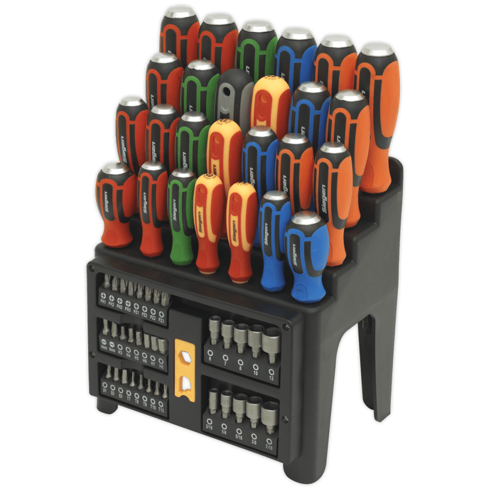 Siegen Hammer-Thru Screwdriver, Bit & Nut Driver Set 61pc Model No- S01153
