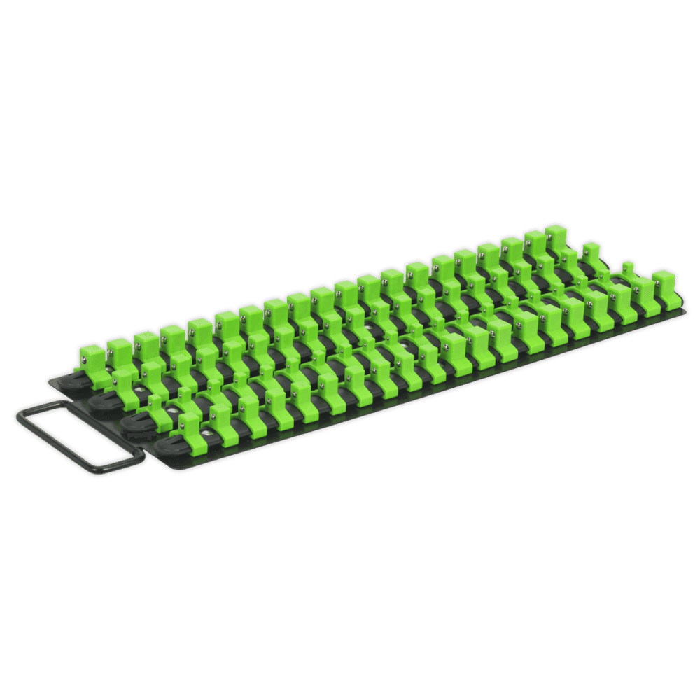 Sealey Socket Rail Tray Hi-Vis Green 1/4", 3/8" & 1/2"Sq Drive Model No- AK27051HV