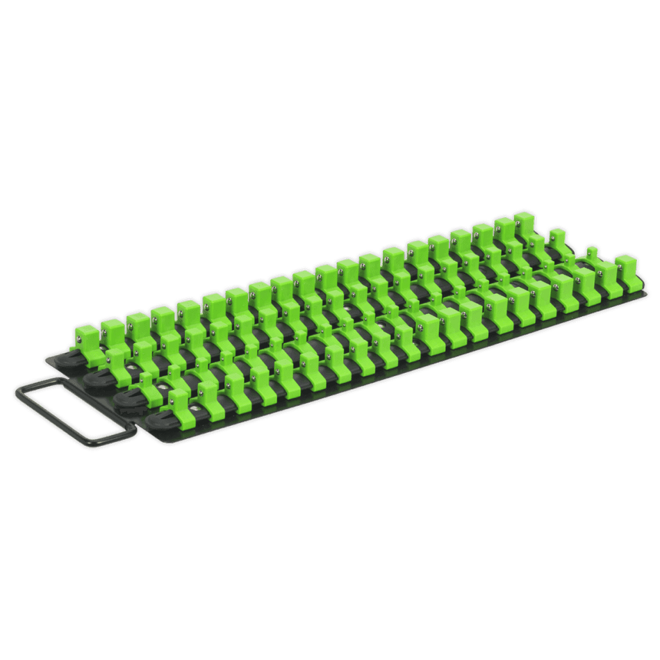 Sealey Socket Rail Tray Hi-Vis Green 1/4", 3/8" & 1/2"Sq Drive Model No- AK27051HV