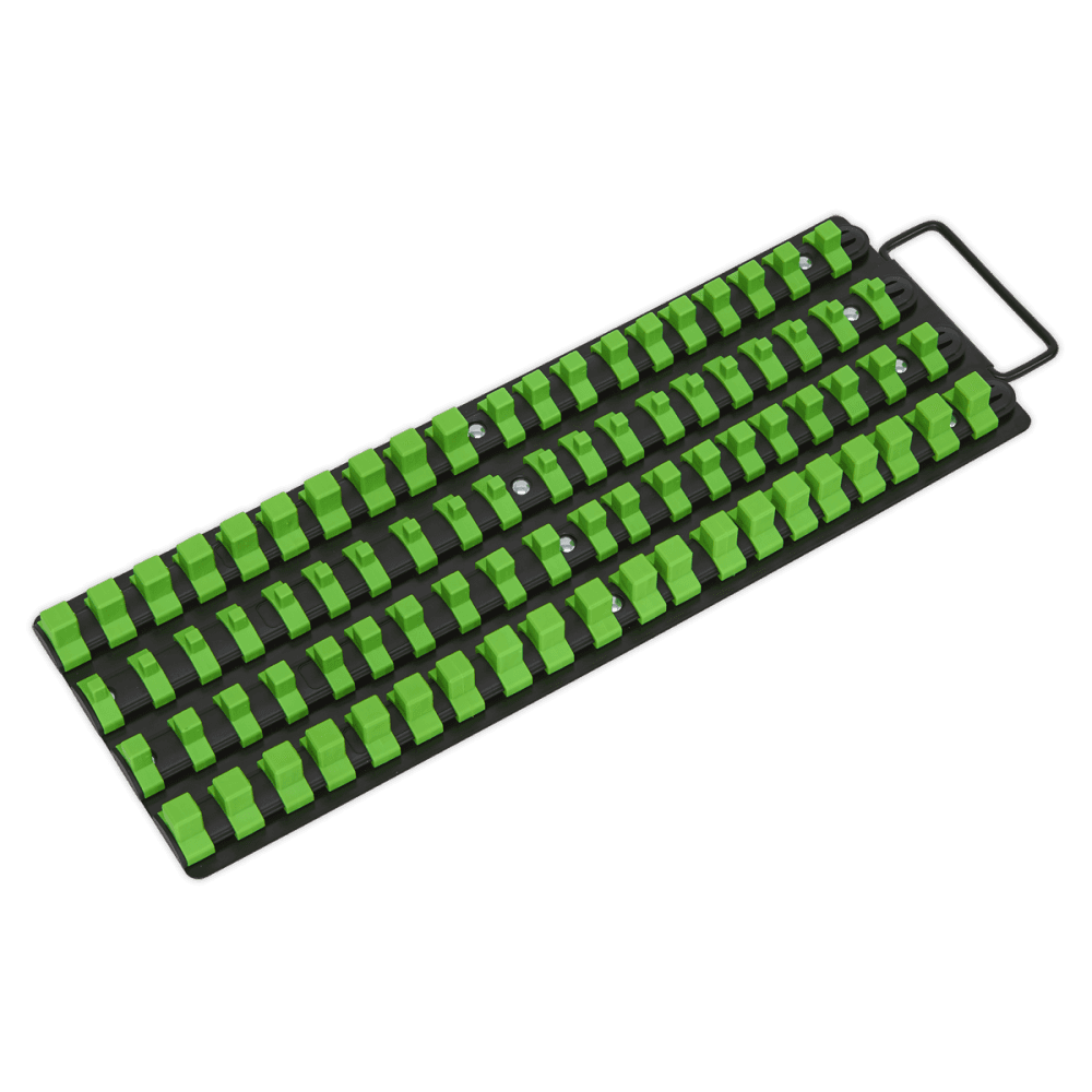 Sealey Socket Rail Tray Hi-Vis Green 1/4", 3/8" & 1/2"Sq Drive Model No- AK27051HV