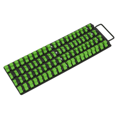 Sealey Socket Rail Tray Hi-Vis Green 1/4", 3/8" & 1/2"Sq Drive Model No- AK27051HV