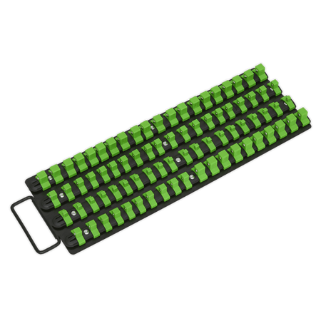 Sealey Socket Rail Tray Hi-Vis Green 1/4", 3/8" & 1/2"Sq Drive Model No- AK27051HV
