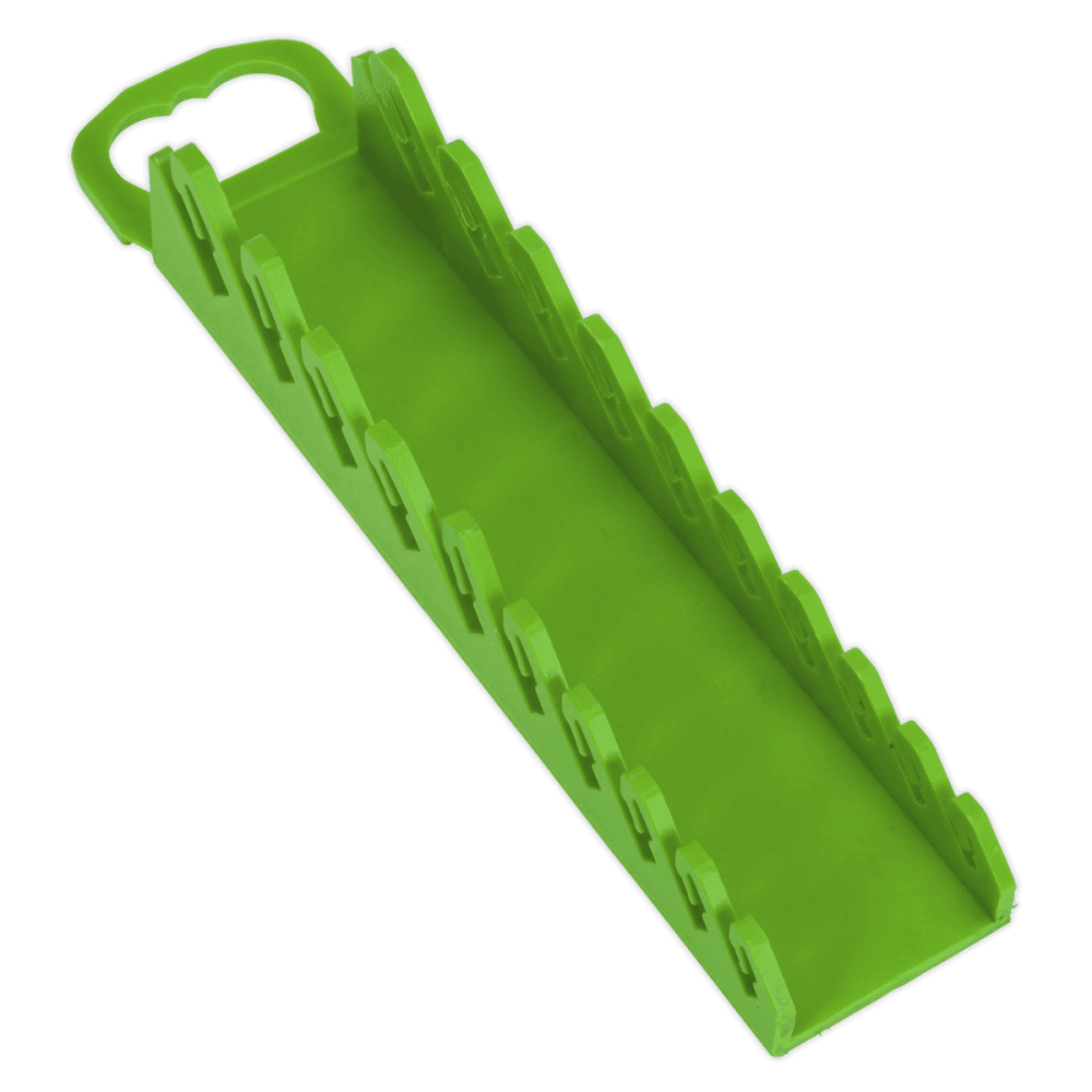 Sealey Spanner Rack Capacity 10 Stubby Spanners Hi-Vis Green Model No- WR10HV