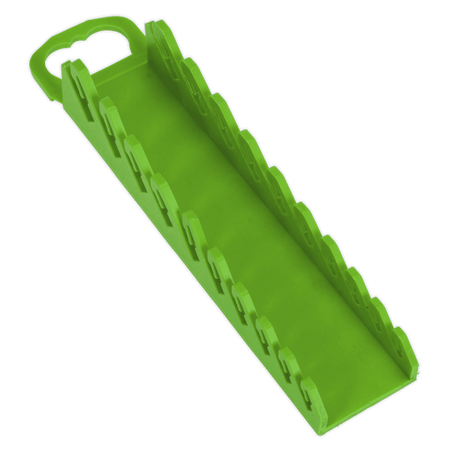 Sealey Spanner Rack Capacity 10 Stubby Spanners Hi-Vis Green Model No- WR10HV