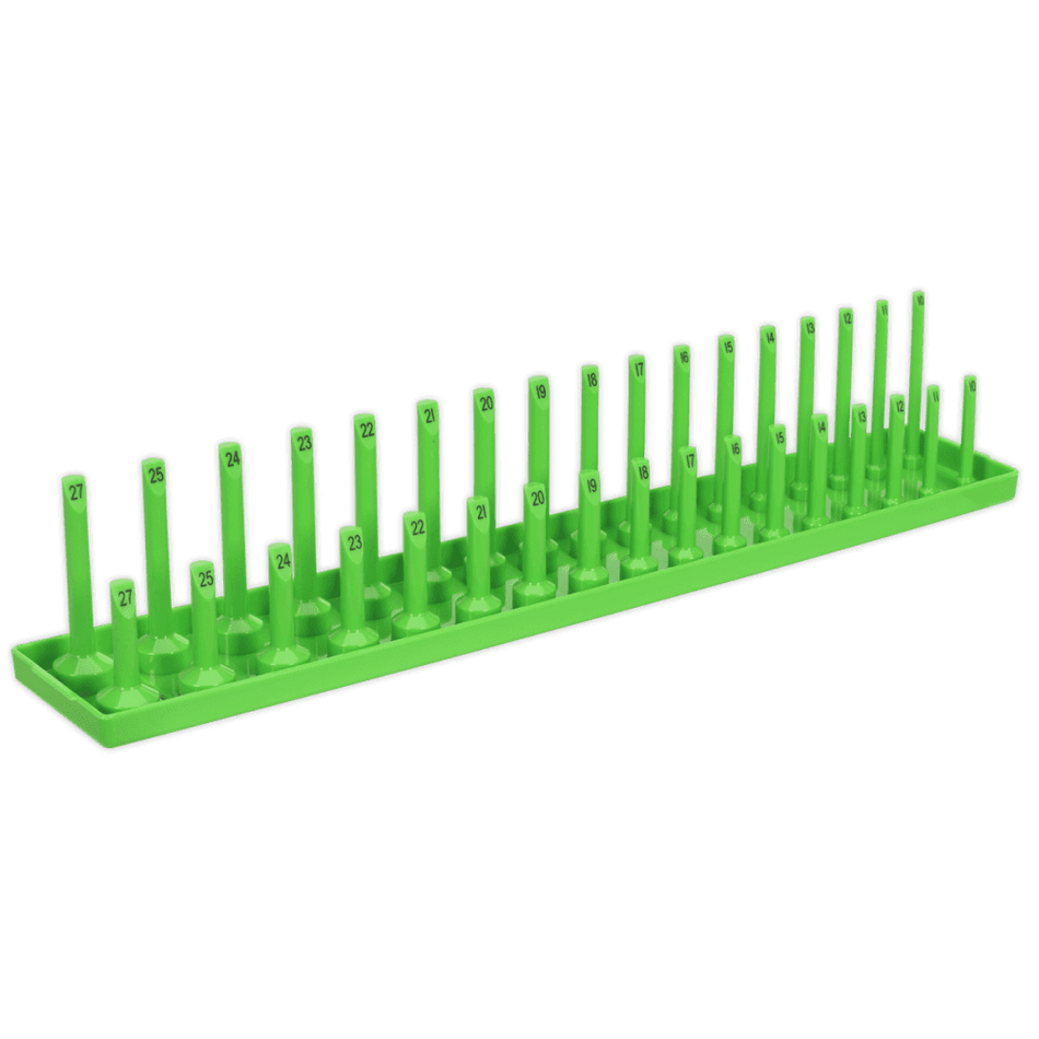 Sealey Socket Holder 1/2"Sq Drive 10-27mm Hi-Vis Green Model No- SH1217HV