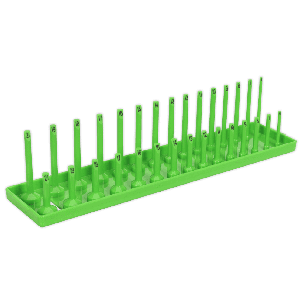 Sealey Socket Holder 3/8"Sq Drive 6-21mm Hi-Vis Green Model No- SH3815HV