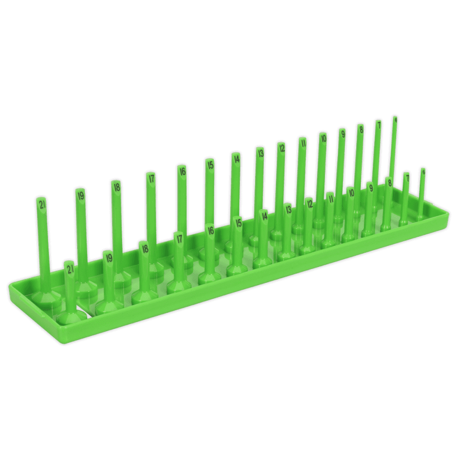 Sealey Socket Holder 3/8"Sq Drive 6-21mm Hi-Vis Green Model No- SH3815HV
